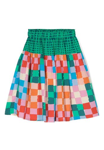 Stella McCartney Kids checked A-line skirt - Verde