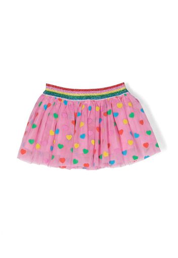 Stella McCartney Kids heart-patches rainbow-waistband tutu - Rosa