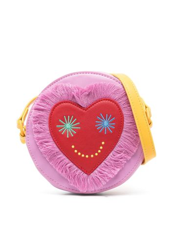 Stella McCartney Kids heart-patch circular crossbody bag - Rosa