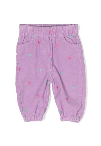 Stella McCartney Kids embroidered-hearts corduroy trousers - Viola