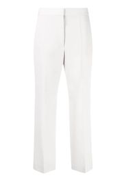 straight-leg cropped wool trousers