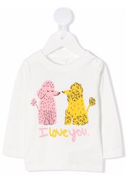 Stella McCartney Kids T-shirt a maniche lunghe Love Poodles - Bianco