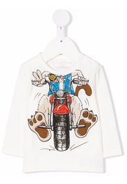 Stella McCartney Kids Doggie Rider-print sustainable cotton T-shirt - Bianco