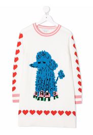 Stella McCartney Kids skating dog intarsia print knitted-dress - Bianco