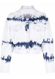 Stella McCartney Giacca denim con fantasia tie dye - Blu