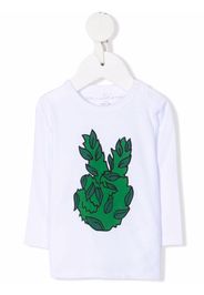 Stella McCartney Kids leaf-print cotton T-shirt - Bianco