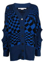 Stella McCartney Cardigan a quadri - Blu