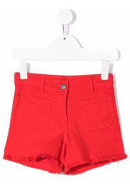 Stella McCartney Kids raw-cut cotton mini shorts - Rosso