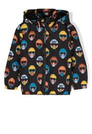 Stella McCartney Kids helmet-print hooded jacket - Nero