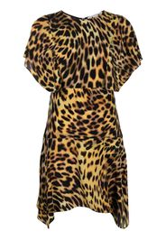 Stella McCartney leopard-print silk flounce dress - Toni neutri