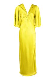 Stella McCartney ruched-detail V-neck gown - Giallo