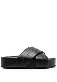 Stella McCartney logo-strap flatform sandals - Nero