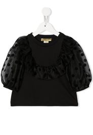 STELLA MCCARTNEY KIDS polka-dot cropped blouse - Nero