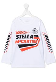 Stella McCartney Kids logo graphic-print long-sleeve T-shirt - Bianco