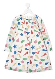 Stella McCartney Kids glitter-shape party dress - Bianco