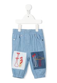 Stella McCartney Kids embroidered motif pull-on jeans - Blu