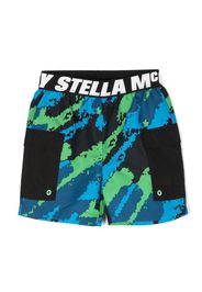 Stella McCartney Kids Costume da bagno con stampa astratta - Nero