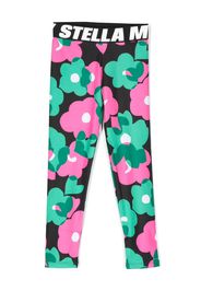 Stella McCartney Kids Leggings a fiori - Verde