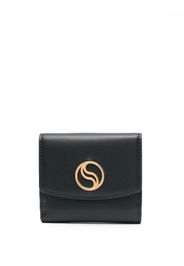 Stella McCartney Portafoglio bi-fold S-Wave con placca - Nero