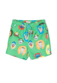 Stella McCartney Kids graphic-print swim shorts - Verde