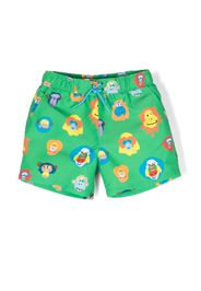 Stella McCartney Kids graphic-print swim shorts - Verde