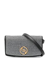 Stella McCartney Borsa a tracolla S-Wave con cristalli - Nero