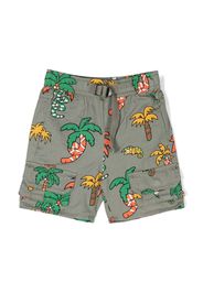 Stella McCartney Kids palm tree-print cargo shorts - Verde