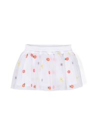 Stella McCartney Kids floral-embroidered tutu skirt - Bianco