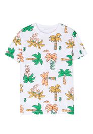 Stella McCartney Kids palm tree-print cotton T-shirt - Bianco