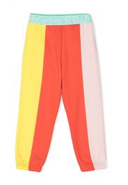 Stella McCartney Kids Pantaloni sportivi con design color-block - Arancione