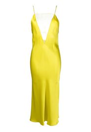 Stella McCartney sheer-panel open-back midi dress - Giallo