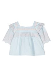 Stella McCartney Kids embroidered cotton top - Blu