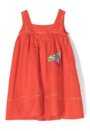 Stella McCartney Kids parrots motif-embroidered dress - Rosso