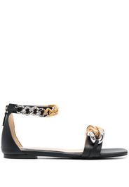 Stella McCartney Sandali Fallabella con bordo a catena - Nero