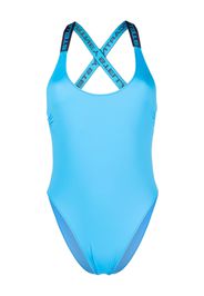 Stella McCartney logo-strap swimsuit - Blu