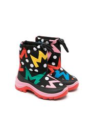 Stella McCartney Kids graphic-print drawstring snow boots - Nero