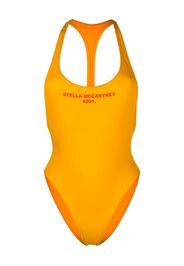 Stella McCartney logo-print cut-out swimsuit - Giallo
