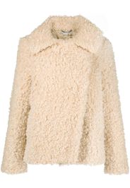 Stella McCartney Teddy fur-design oversized coat - Toni neutri