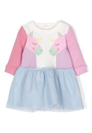 Stella McCartney Kids Unicorn-print cotton dress - Bianco