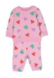 Stella McCartney Kids heart-print cotton tracksuit - Rosa