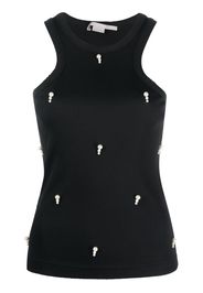 Stella McCartney pearl-embellished ribbed tank top - Nero