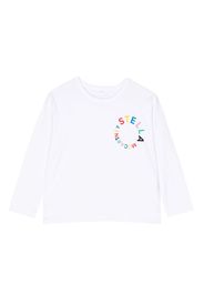 Stella McCartney Kids T-shirt a maniche lunghe con stampa - Bianco