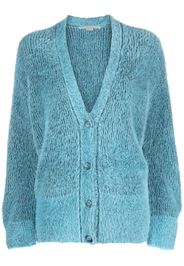 Stella McCartney brushed-effect button-up cashmere - Blu