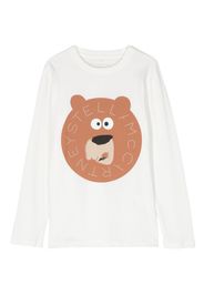 Stella McCartney Kids bear-print long-sleeve T-shirt - Bianco
