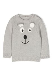 Stella McCartney Kids intarsia-knit cotton jumper - Grigio