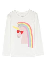 Stella McCartney Kids unicorn-print long-sleeve T-shirt - Bianco