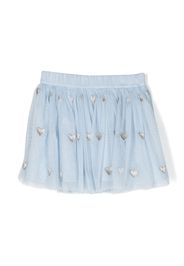 Stella McCartney Kids heart-motif embroidered skirt - Blu