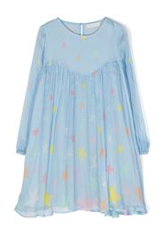 Stella McCartney Kids star-print chiffon dress - Blu