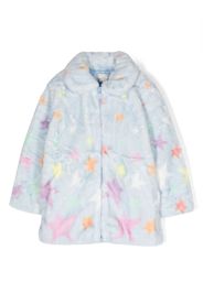Stella McCartney Kids star-print shearling jacket - Blu