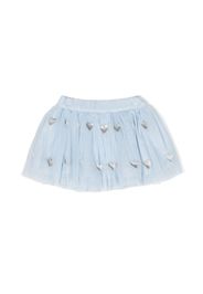 Stella McCartney Kids heart-embroidery tulle skirt - Blu